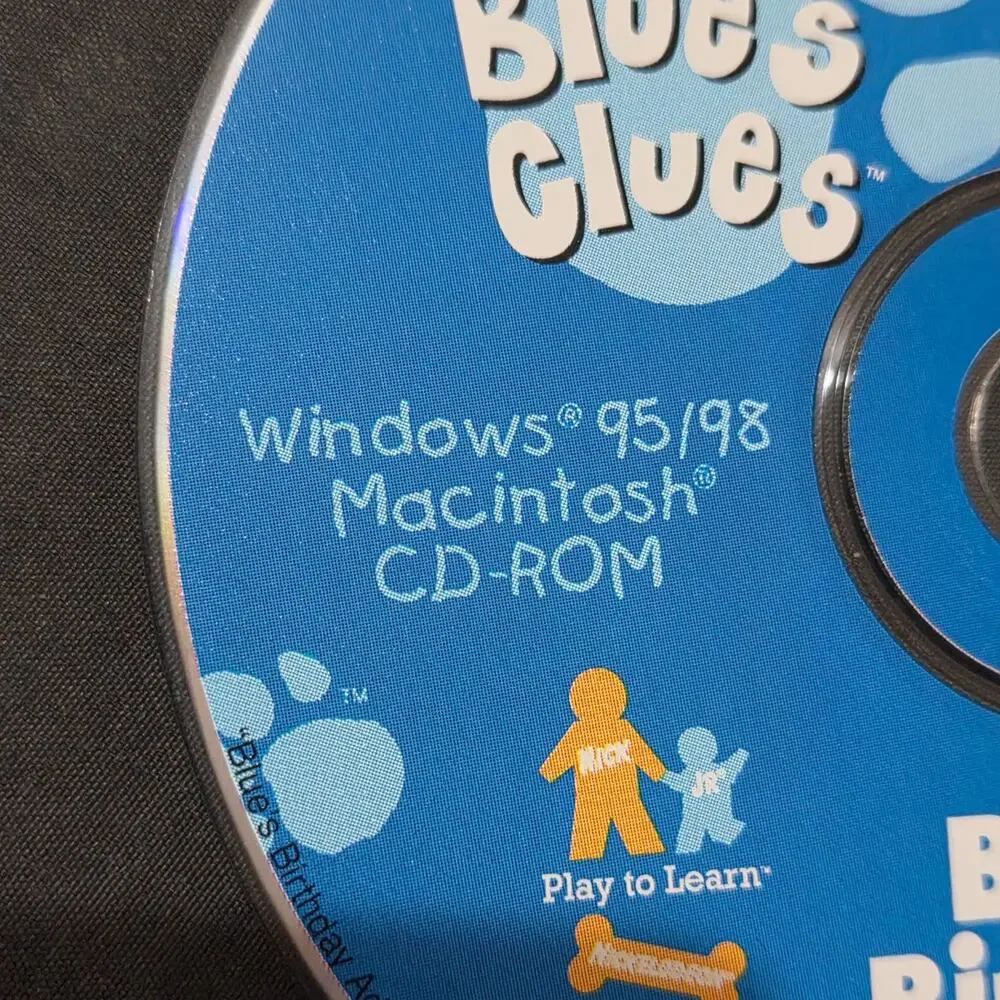 Vtg 1998 Blue's Clues BLUE'S BIRTHDAY ADVENTURE PC CD-ROM
